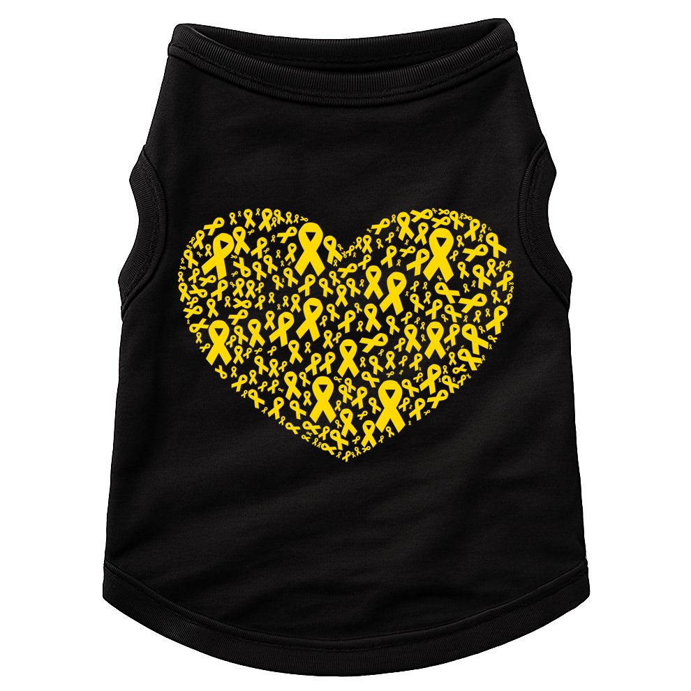Gold Ribbon Heart Childhood Cancer Awareness Support Doggie Tank