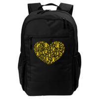 Gold Ribbon Heart Childhood Cancer Awareness Support Daily Commute Backpack