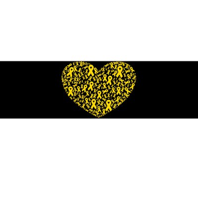 Gold Ribbon Heart Childhood Cancer Awareness Support Bumper Sticker