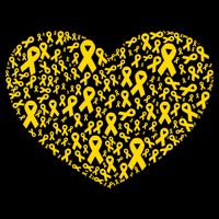 Gold Ribbon Heart Childhood Cancer Awareness Support Mug
