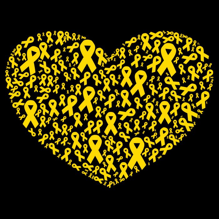 Gold Ribbon Heart Childhood Cancer Awareness Support Mug
