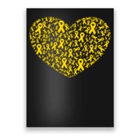 Gold Ribbon Heart Childhood Cancer Awareness Support Poster