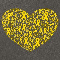 Gold Ribbon Heart Childhood Cancer Awareness Support Cotton Canvas Backpack