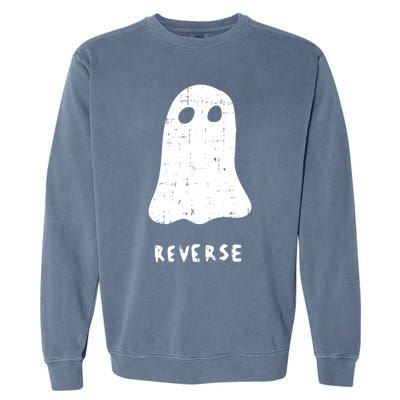 Ghost Reverse Halloween Costume Funny Ghoul Spirit Gift Garment-Dyed Sweatshirt