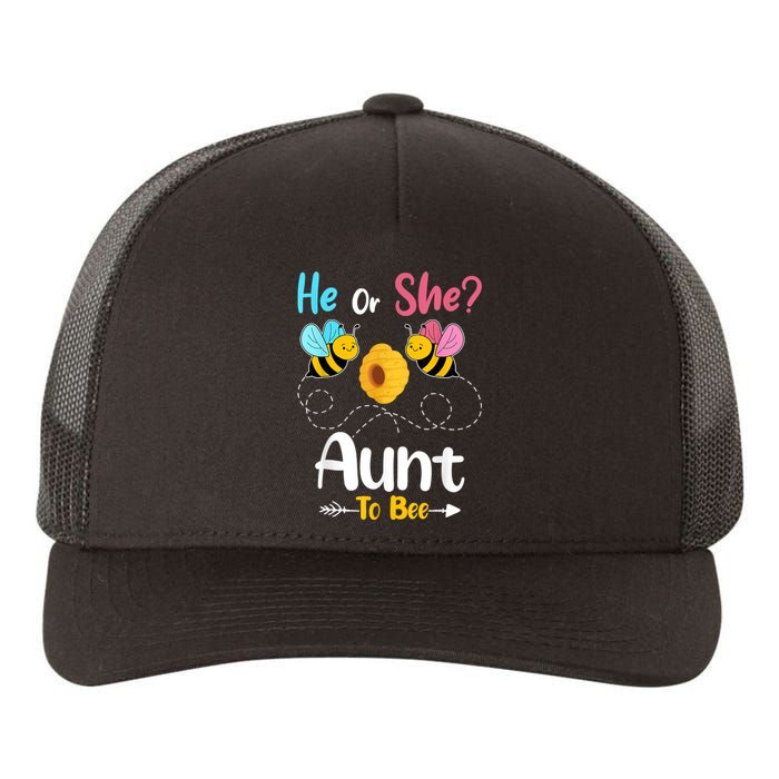 Gender Reveal He Or She Aunt To Bee Baby Announcement Yupoong Adult 5-Panel Trucker Hat