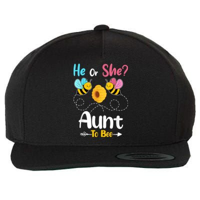 Gender Reveal He Or She Aunt To Bee Baby Announcement Wool Snapback Cap