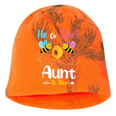 Gender Reveal He Or She Aunt To Bee Baby Announcement Kati - Camo Knit Beanie