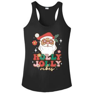 Groovy Retro Holly Xmas Jolly Vibes Santa Claus Christmas Great Gift Ladies PosiCharge Competitor Racerback Tank