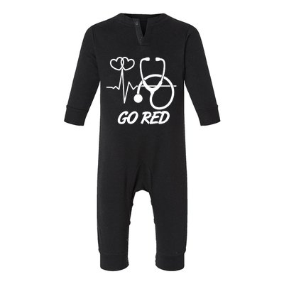 Go Red Heart Disease Awareness Month Wear Red Infant Fleece One Piece