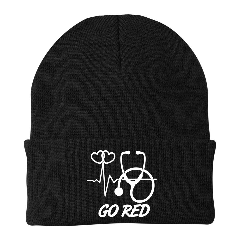 Go Red Heart Disease Awareness Month Wear Red Beanie