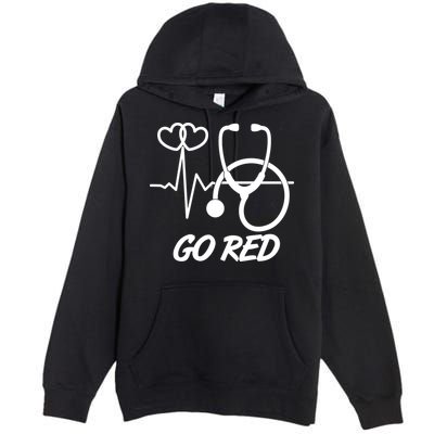 Go Red Heart Disease Awareness Month Wear Red Premium Pullover Hoodie