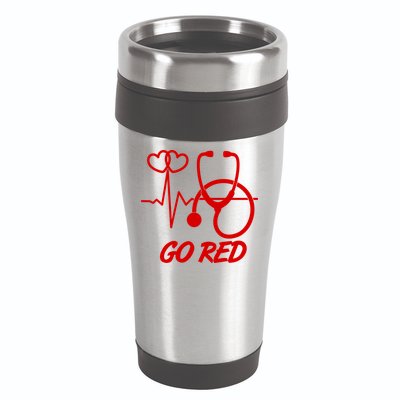 Go Red Heart Disease Awareness Month Wear Red 16oz Travel Tumbler