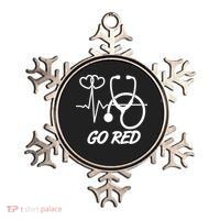 Go Red Heart Disease Awareness Month Wear Red Metallic Star Ornament