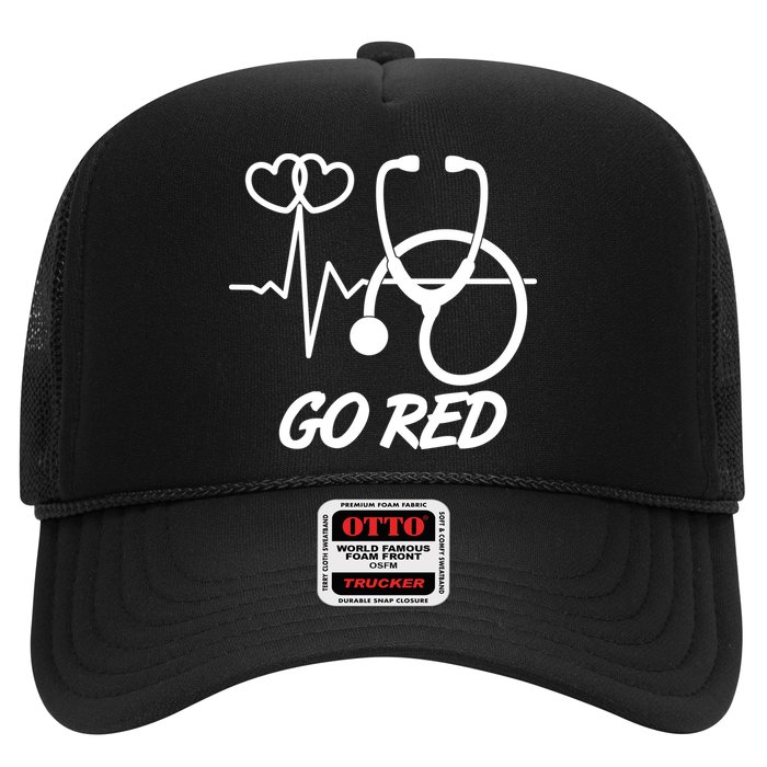 Go Red Heart Disease Awareness Month Wear Red Trucker Hat