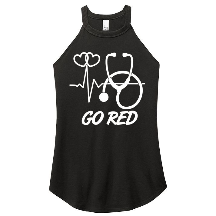 Go Red Heart Disease Awareness Month Wear Red Women's Perfect Tri Rocker Tank