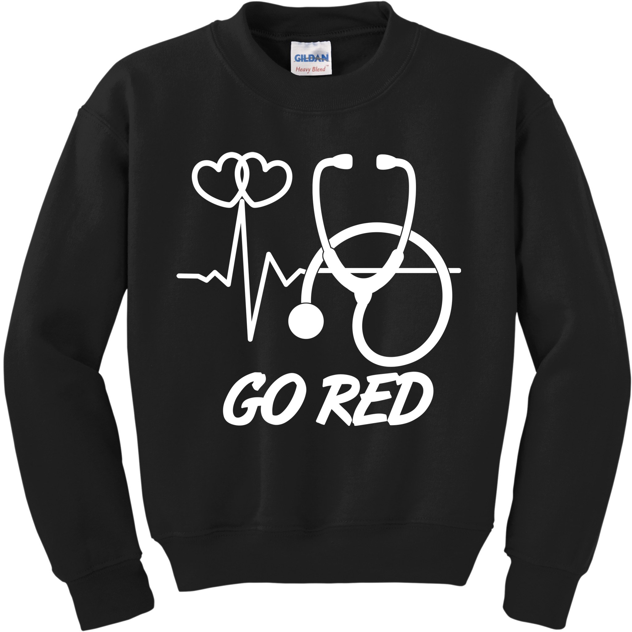 Go Red Heart Disease Awareness Month Wear Red Kids Sweatshirt