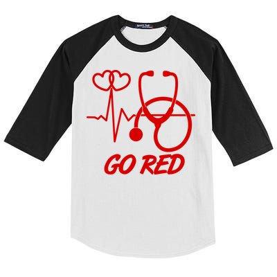 Go Red Heart Disease Awareness Month Wear Red Kids Colorblock Raglan Jersey