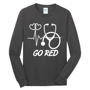 Go Red Heart Disease Awareness Month Wear Red Tall Long Sleeve T-Shirt