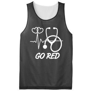 Go Red Heart Disease Awareness Month Wear Red Mesh Reversible Basketball Jersey Tank