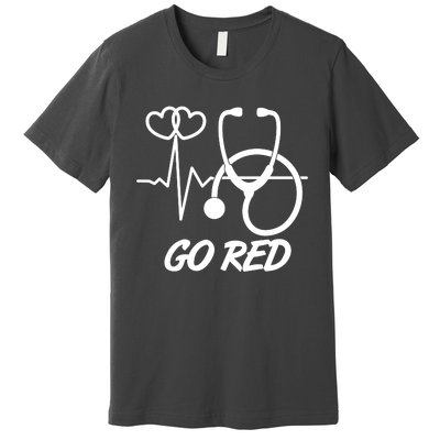 Go Red Heart Disease Awareness Month Wear Red Premium T-Shirt