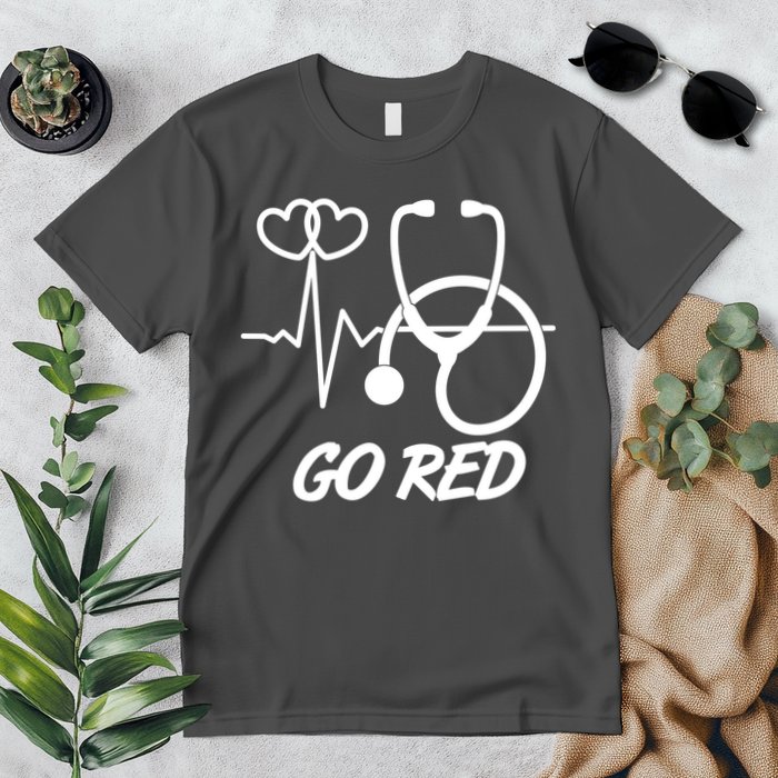 Go Red Heart Disease Awareness Month Wear Red Premium T-Shirt