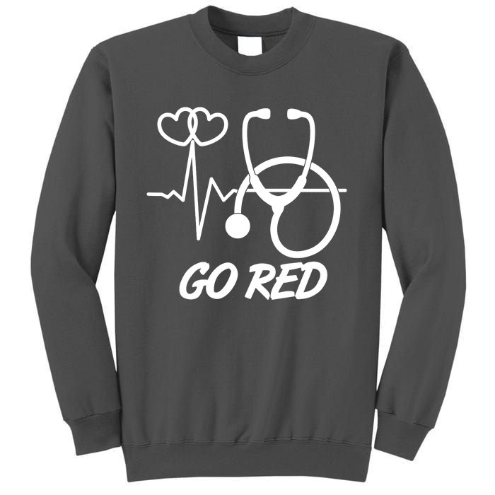 Go Red Heart Disease Awareness Month Wear Red Tall Sweatshirt