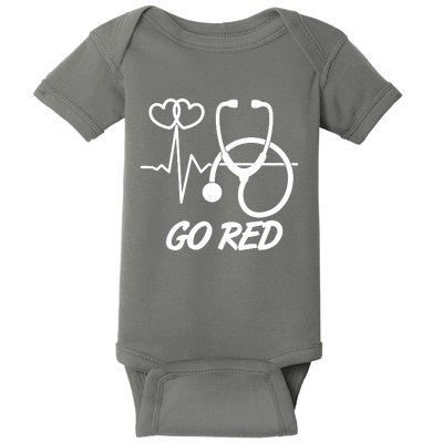 Go Red Heart Disease Awareness Month Wear Red Baby Bodysuit