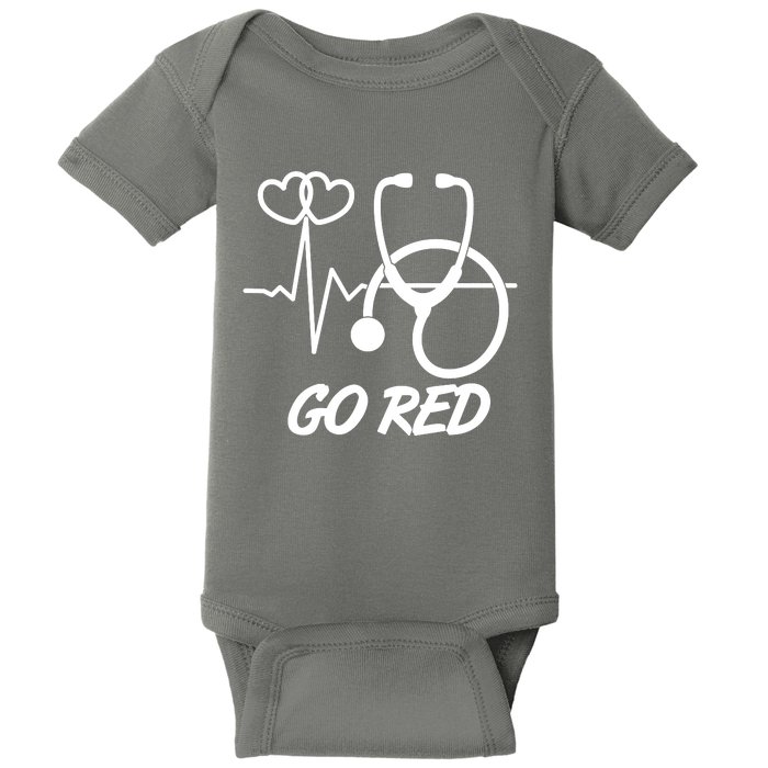 Go Red Heart Disease Awareness Month Wear Red Baby Bodysuit