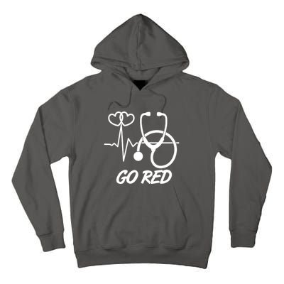 Go Red Heart Disease Awareness Month Wear Red Tall Hoodie