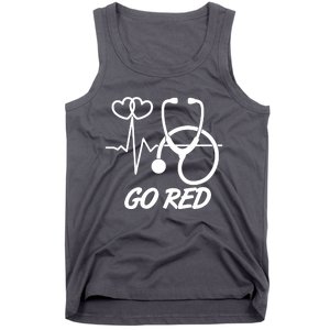 Go Red Heart Disease Awareness Month Wear Red Tank Top