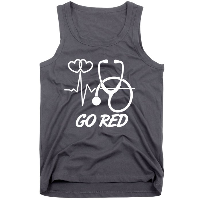 Go Red Heart Disease Awareness Month Wear Red Tank Top