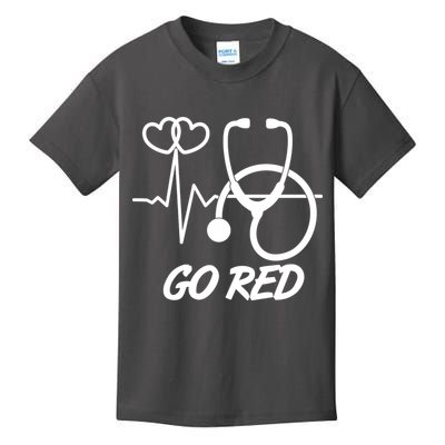 Go Red Heart Disease Awareness Month Wear Red Kids T-Shirt