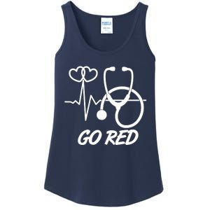 Go Red Heart Disease Awareness Month Wear Red Ladies Essential Tank