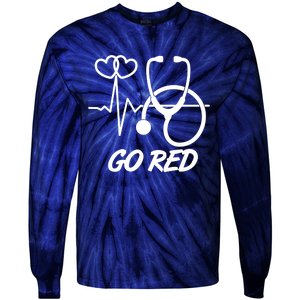 Go Red Heart Disease Awareness Month Wear Red Tie-Dye Long Sleeve Shirt