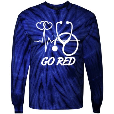 Go Red Heart Disease Awareness Month Wear Red Tie-Dye Long Sleeve Shirt