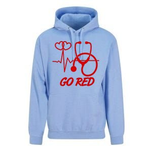 Go Red Heart Disease Awareness Month Wear Red Unisex Surf Hoodie