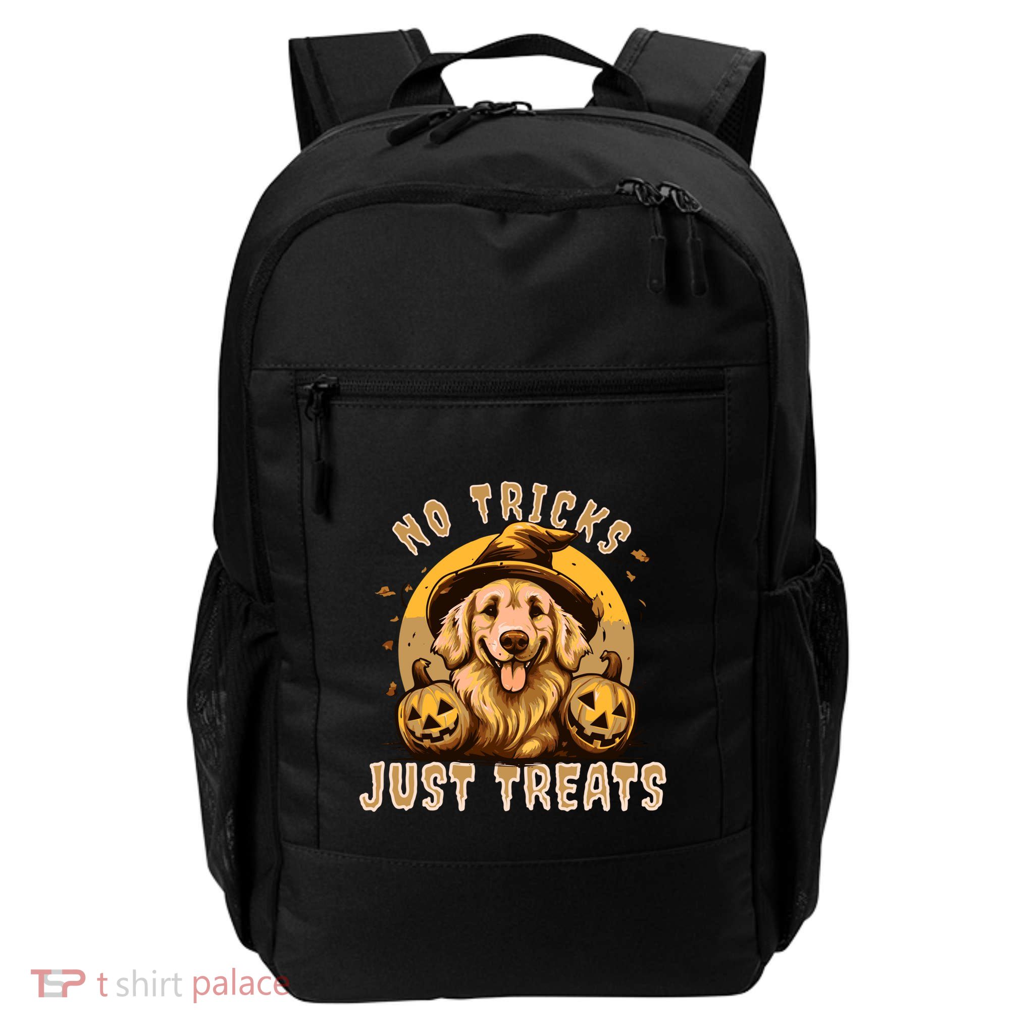 Golden Retriever Halloween No Tricks Just Treats Meaningful Gift Daily Commute Backpack