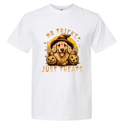 Golden Retriever Halloween No Tricks Just Treats Meaningful Gift Garment-Dyed Heavyweight T-Shirt