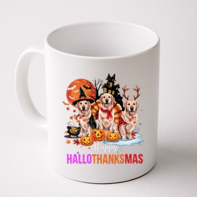 Golden Retriever Happy Hallothanksmas Halloween Thanksgiving Coffee Mug