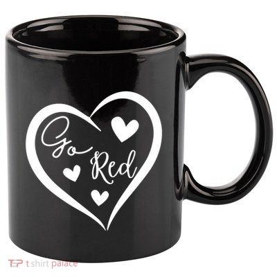 Go Red Heart Disease Awareness Gifts 11oz C Handle Ceramic Mug