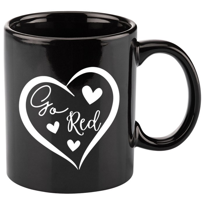 Go Red Heart Disease Awareness Gifts 11oz C Handle Ceramic Mug