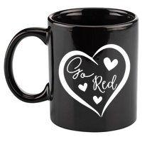 Go Red Heart Disease Awareness Gifts 11oz C Handle Ceramic Mug