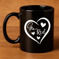 Go Red Heart Disease Awareness Gifts 11oz C Handle Ceramic Mug
