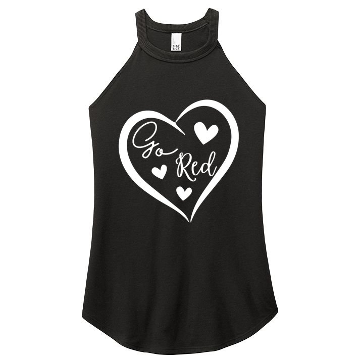 Go Red Heart Disease Awareness Gifts Women's Perfect Tri Rocker Tank