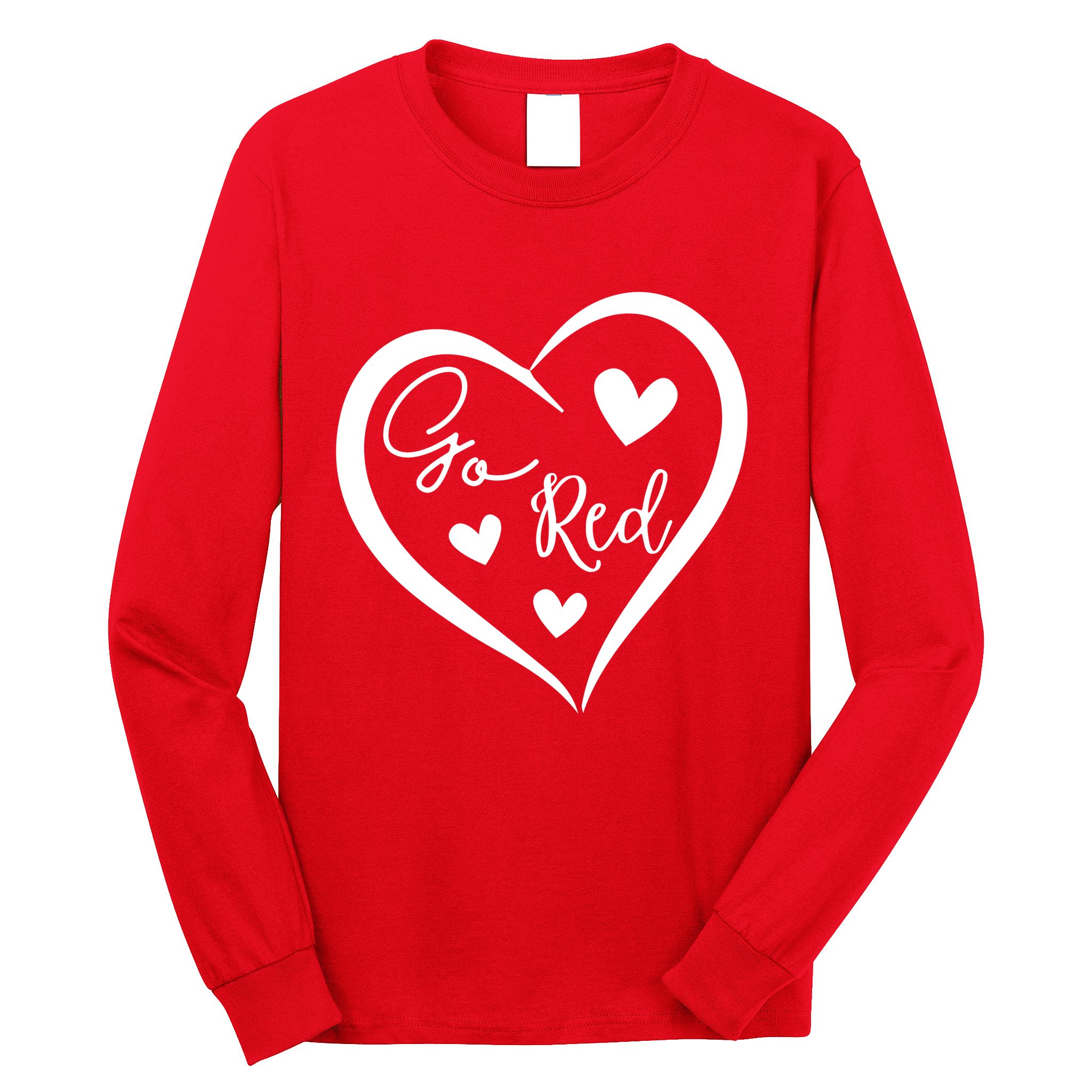 Go Red Heart Disease Awareness Gifts Long Sleeve Shirt
