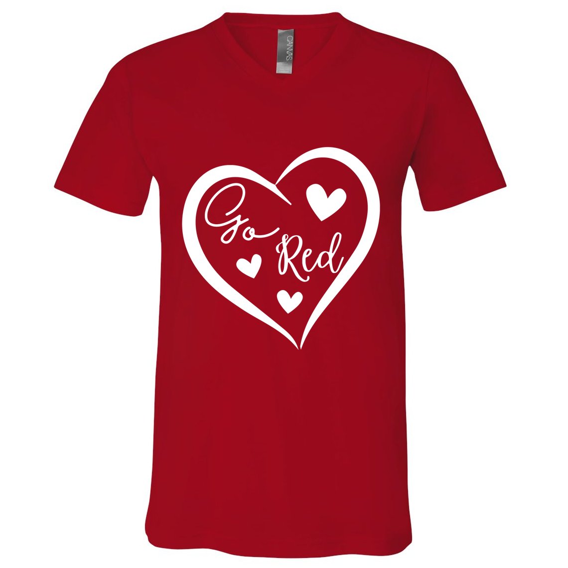 Go Red Heart Disease Awareness Gifts V-Neck T-Shirt