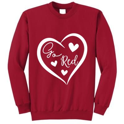Go Red Heart Disease Awareness Gifts Tall Sweatshirt