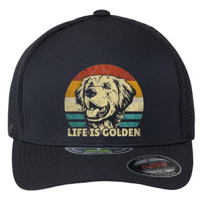 Golden Retriever Hund Life is golden retro vintage Flexfit Unipanel Trucker Cap
