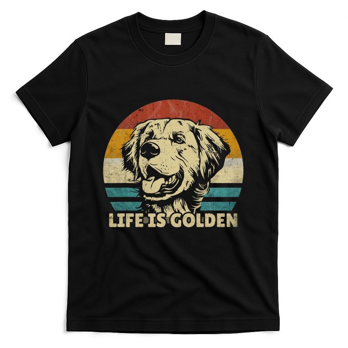 Golden Retriever Hund Life is golden retro vintage T-Shirt