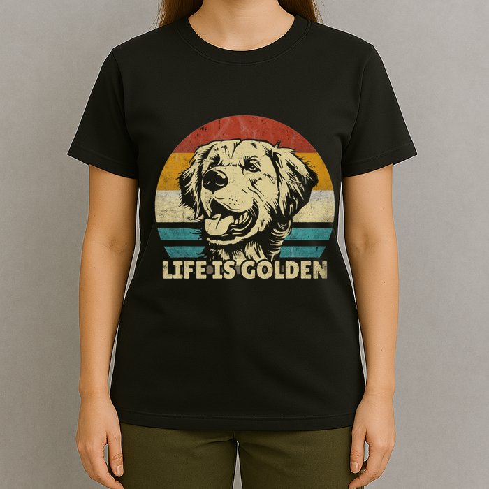 Golden Retriever Hund Life is golden retro vintage T-Shirt